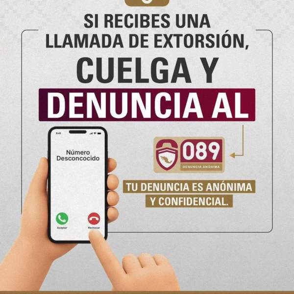Contribuyen sonorenses a la prevención de la extorsión mediante reportes al 089